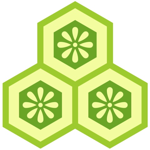 三つ盛り亀甲2 小花