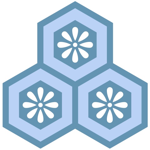 三つ盛り亀甲2 小花