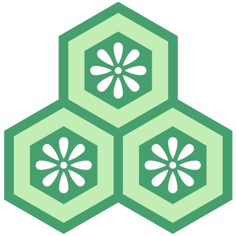 三つ盛り亀甲2 小花