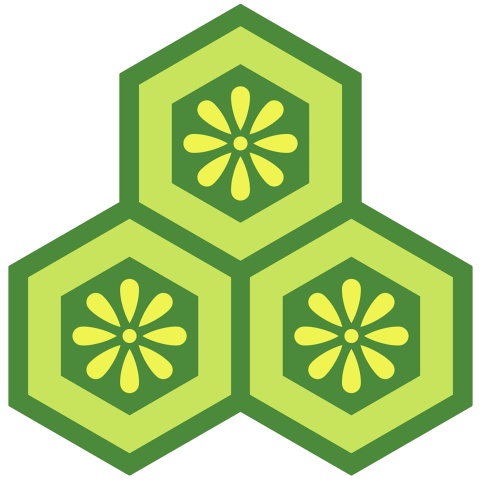 三つ盛り亀甲2 小花