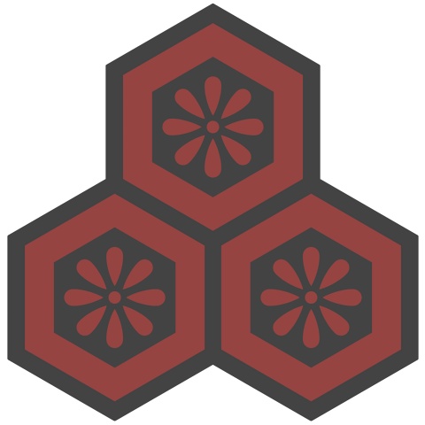 三つ盛り亀甲2 小花