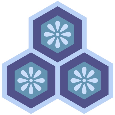 三つ盛り亀甲2 小花