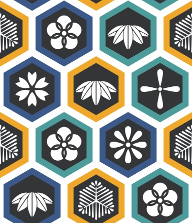 亀甲文様パターン素材2