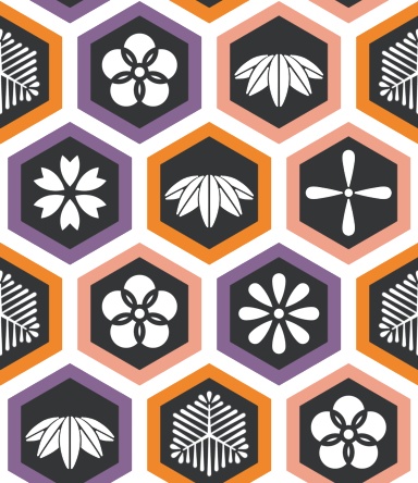 亀甲文様パターン素材2