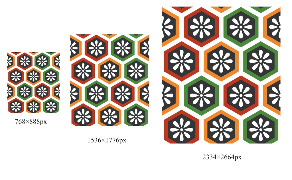 亀甲文様パターン素材2