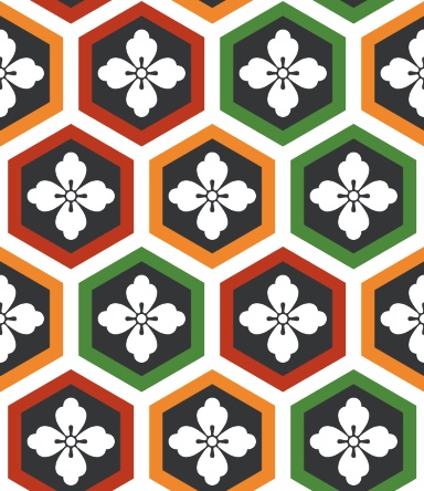 亀甲文様パターン素材2