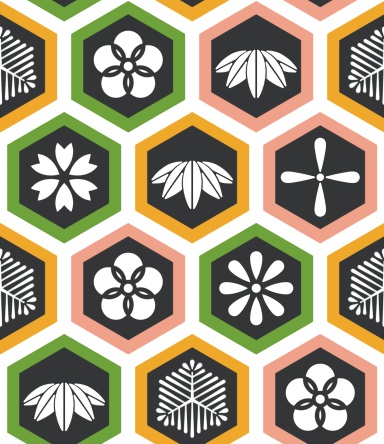 亀甲文様パターン素材2