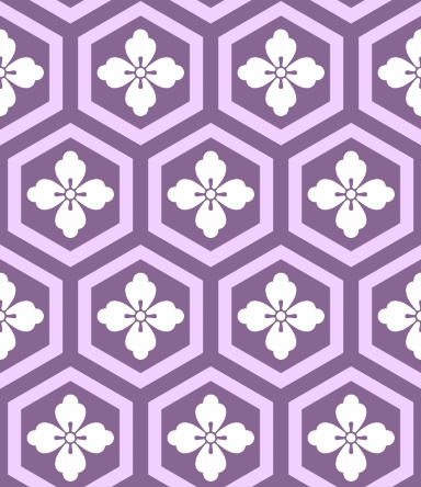 亀甲文様パターン素材4 唐花