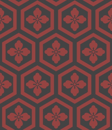 亀甲文様パターン素材4 唐花