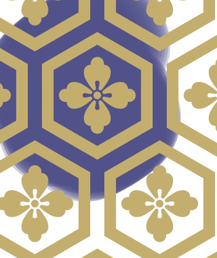 亀甲文様パターン素材4 唐花