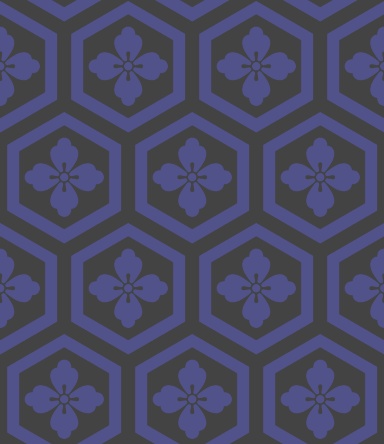 亀甲文様パターン素材4 唐花