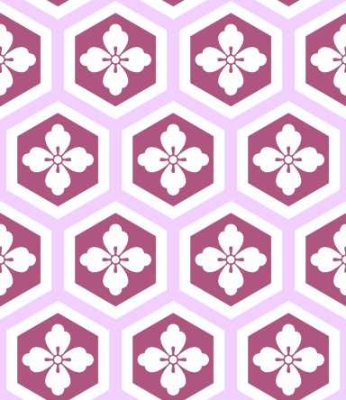 亀甲文様パターン素材4 唐花