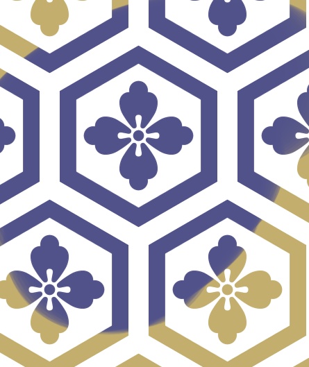 亀甲文様パターン素材4 唐花