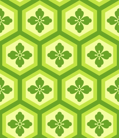 亀甲文様パターン素材4 唐花