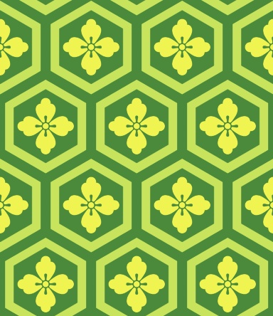 亀甲文様パターン素材4 唐花