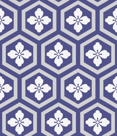 亀甲文様パターン素材4 唐花