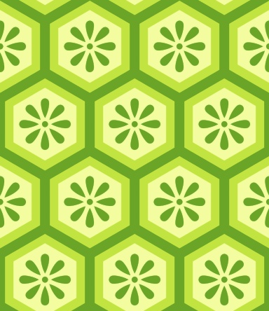 亀甲文様パターン素材5 小花