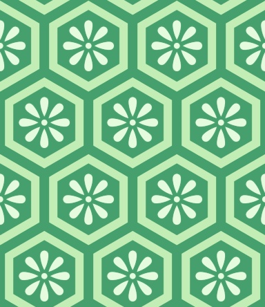 亀甲文様パターン素材5 小花