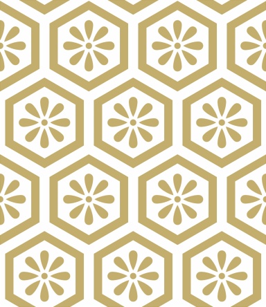 亀甲文様パターン素材5 小花