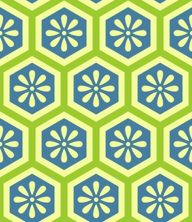 亀甲文様パターン素材5 小花