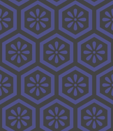 亀甲文様パターン素材5 小花