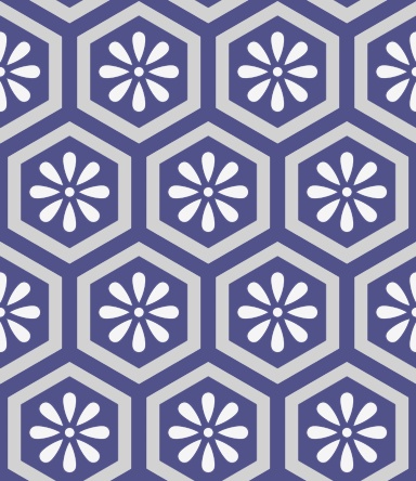 亀甲文様パターン素材5 小花