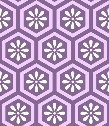 亀甲文様パターン素材5 小花