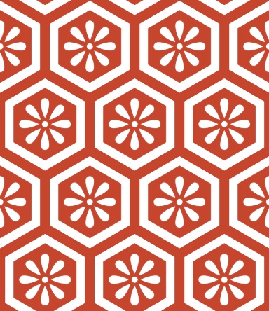 亀甲文様パターン素材5 小花