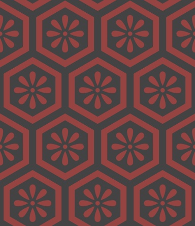 亀甲文様パターン素材5 小花