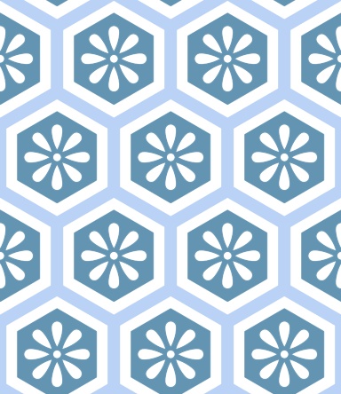 亀甲文様パターン素材5 小花