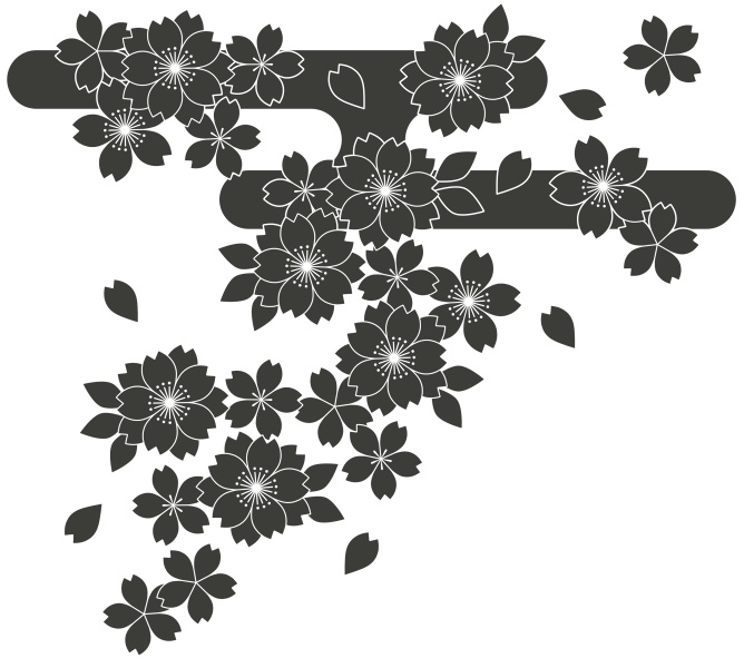 桜に霞イラスト素材