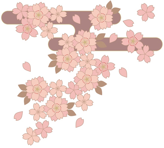 桜に霞イラスト素材