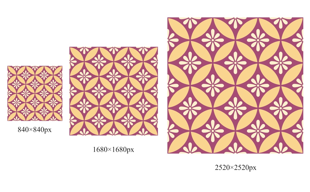 七宝パターン素材1 小花