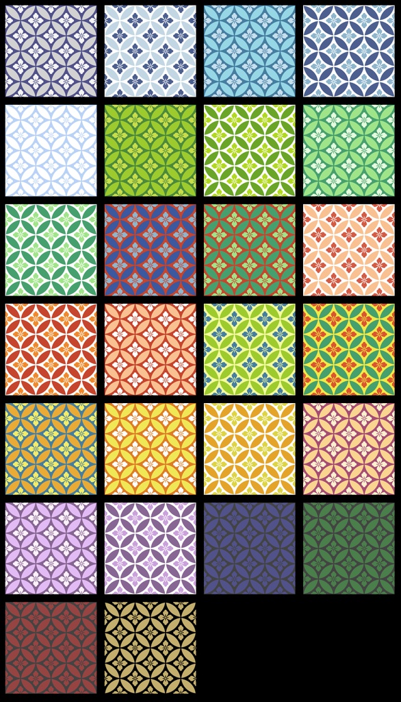 七宝パターン素材2 唐花