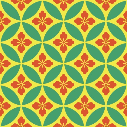 七宝パターン素材2 唐花