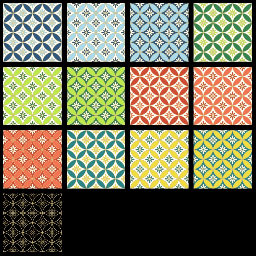 七宝パターン素材5 四片