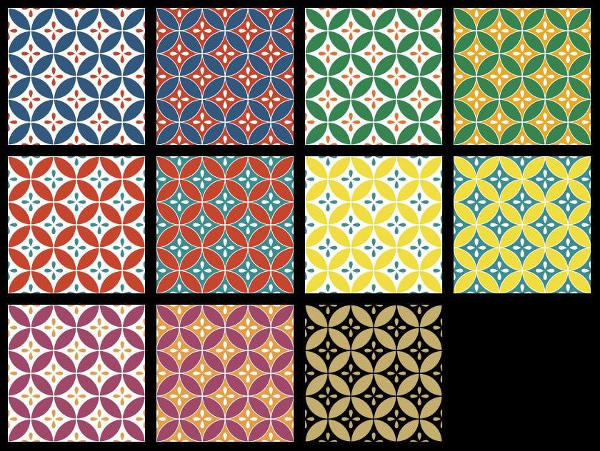 七宝パターン素材5 四片