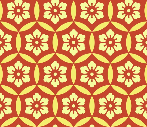 七宝パターン素材9 六つ花