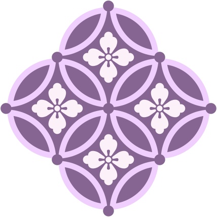 四つ繋ぎ七宝 素材 唐花