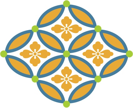 四つ繋ぎ七宝 素材 唐花