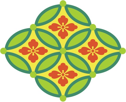 四つ繋ぎ七宝 素材 唐花