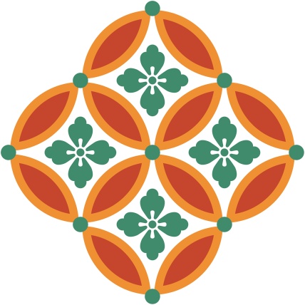 四つ繋ぎ七宝 素材 唐花