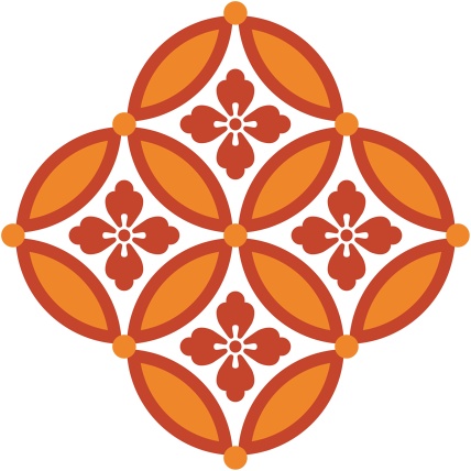 四つ繋ぎ七宝 素材 唐花