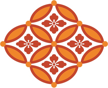 四つ繋ぎ七宝 素材 唐花