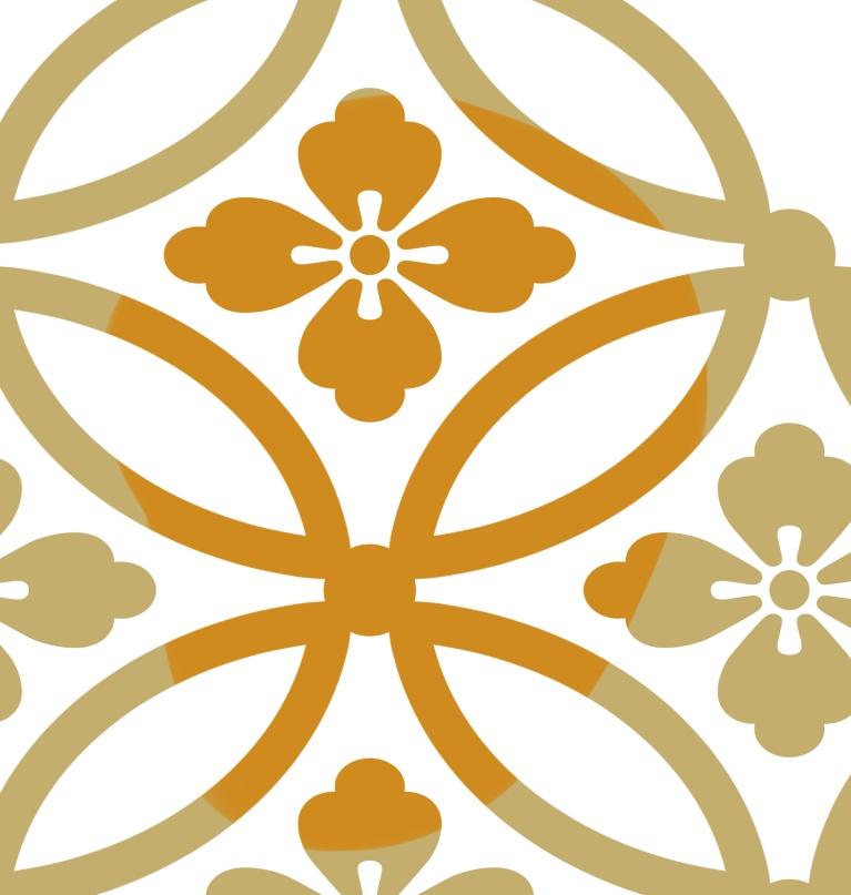 四つ繋ぎ七宝 素材 唐花