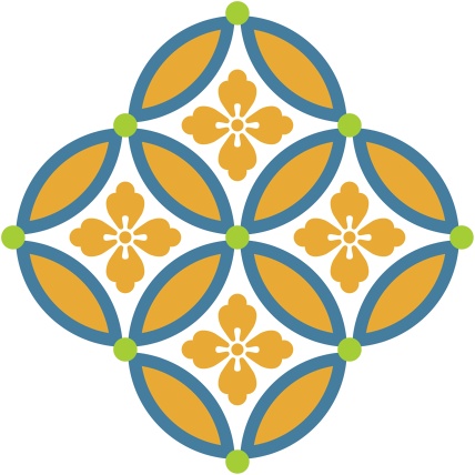 四つ繋ぎ七宝 素材 唐花