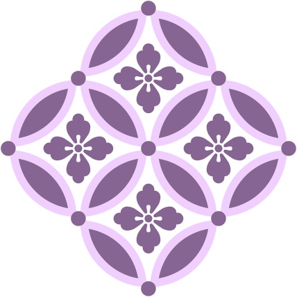 四つ繋ぎ七宝 素材 唐花