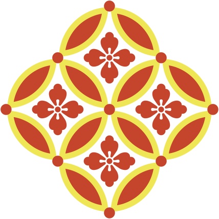 四つ繋ぎ七宝 素材 唐花