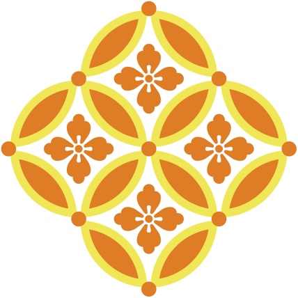 四つ繋ぎ七宝 素材 唐花