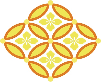 四つ繋ぎ七宝 素材 唐花